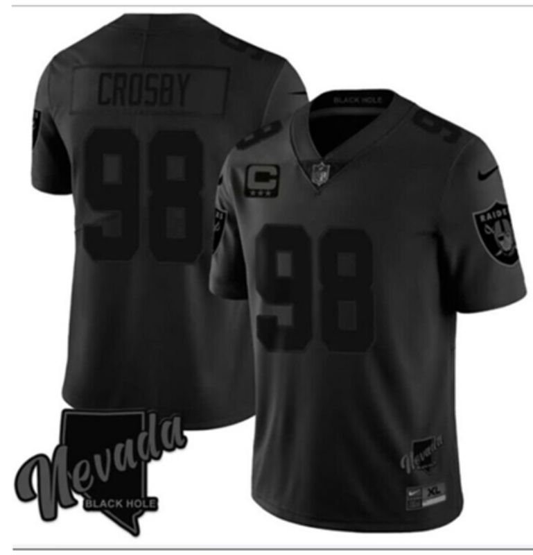 Men Las Vegas Raiders 98 Maxx Crosby Nike Black city edition game NFL 2024 Jersey